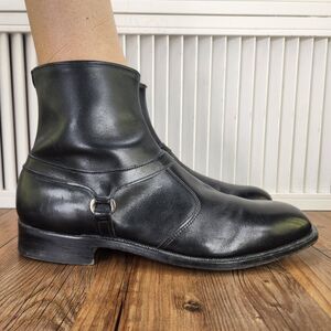 VTG E.T. Wright Breather Side Zip Boots Mens Sz 11.5 B Black Leather USA 600469